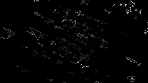 Mathematics Science Equations Float Overlay Video Effect 4k Black Screen Stockbeeldmateriaal 289912581