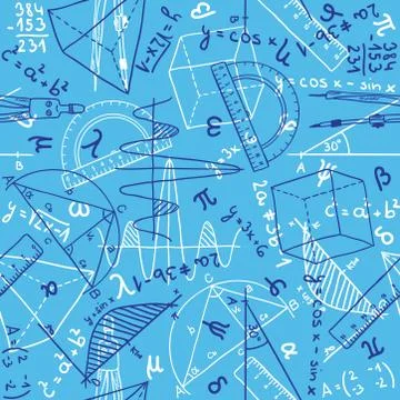 Mathematics seamless pattern Illustrazione stock