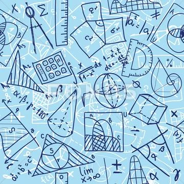 Mathematics seamless pattern Stock Illustration