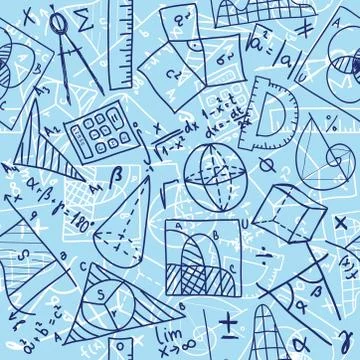 Mathematics seamless pattern Stock-Illustration