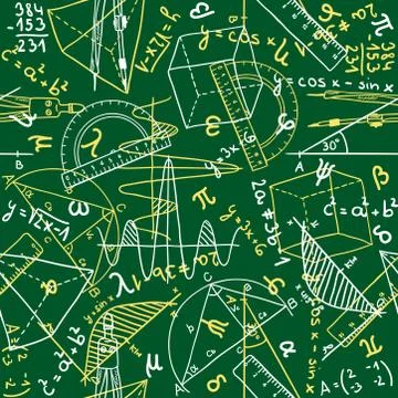 Mathematics seamless pattern Stock Illustration