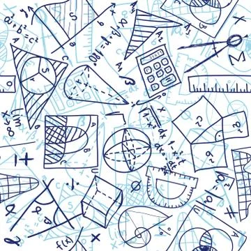 Mathematics seamless pattern 스톡 일러스트