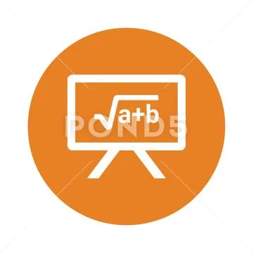 Mathematics, solution, board icon. Orange color vector EPS. ~ Clip Art ...