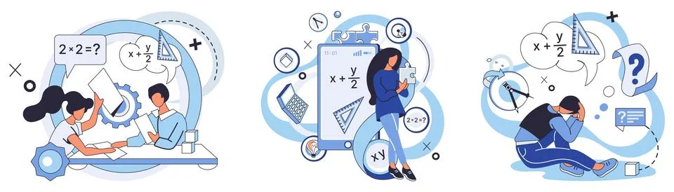 Mathematics. The study math is quest for knowledge, where each lesson learned イラスト素材