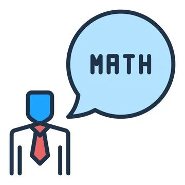Mathematics Teacher or Student vector Math concept modern icon Stock Illustration