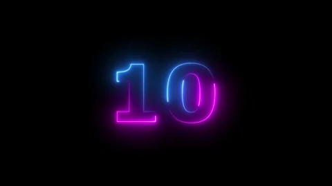 Mathematics ten number. Glowing neon number 10. Two-color looping trendy gl.. Stock Footage 293484461