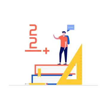 Mathematics vector illustration concept with characters. Modern vector illust Stock Illustration