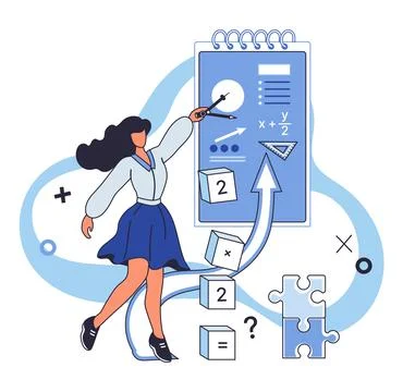 Mathematics vector illustration. The study mathematics is exploration logic,  Stockillustratie