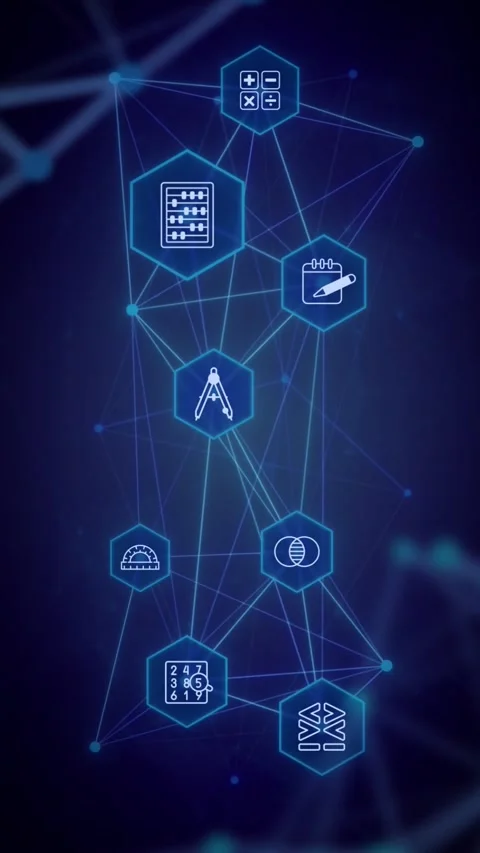 Mathematics vertical animation with line icons Stock Footage 335756496