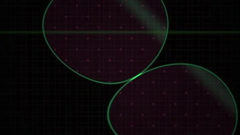Mathematics Visualized as Glowing Green Curves on a Dark Grid Background Video stock 343729376