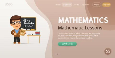 Mathematics Website Template Stock Illustration