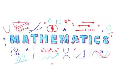 Mathematics word illustration Illustrazione stock