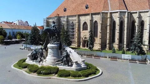 Mathias Rex statue in Cluj-Napoca Stock Footage 114668856