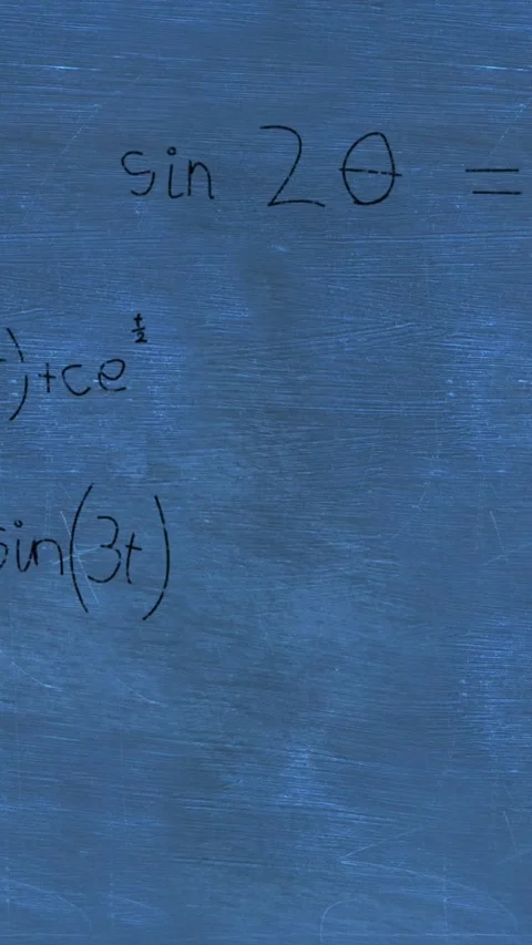 Mathmatical calculations in black floating over a chalkboard background 4k Stock Footage 342225281