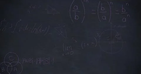 Mathmatical equations on chalkboard 4k Stock Illustration