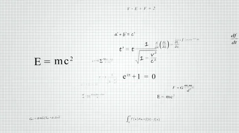Math/Physics equation with blackboard background - Seamless looping Stock Footage 37046137