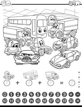 Maths activity coloring page Stock Illustration