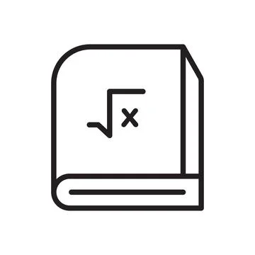 Maths book icon Black line art vector Stock Illustration