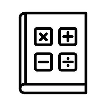 Maths book icon design in filled and outlined style Stock Illustration
