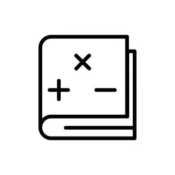 Maths Book Icon for Educational Resources, Academic Studies, and Learning M.. Stock Illustration