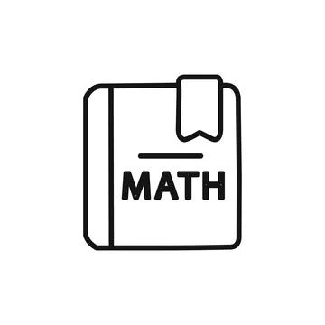 Maths book icon linear vector graphics sign Stock Illustration