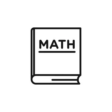 Maths book icon outline collection in black Stock Illustration