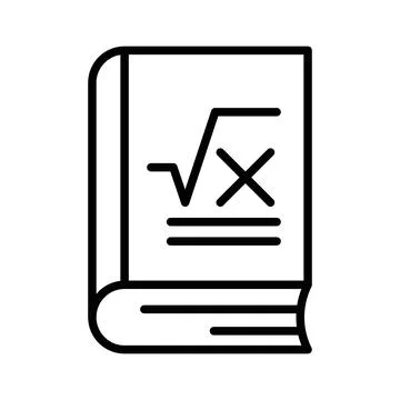 Maths book linear logo mark in black and white Stock Illustration