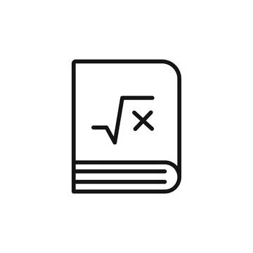 Maths book logo sign vector outline Stock Illustration