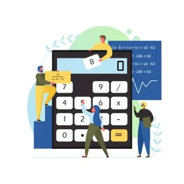 Maths concept vector flat style design illustration Illustrazione stock