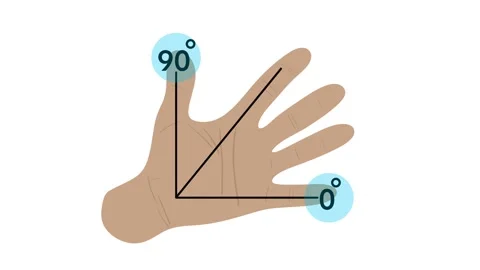 Maths, education, a hand with lines drawn from the base to each finger Stock Footage 309000821