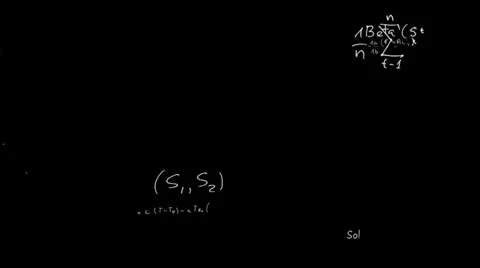Maths equations appearing in chalk on board 스톡 동영상 23381877
