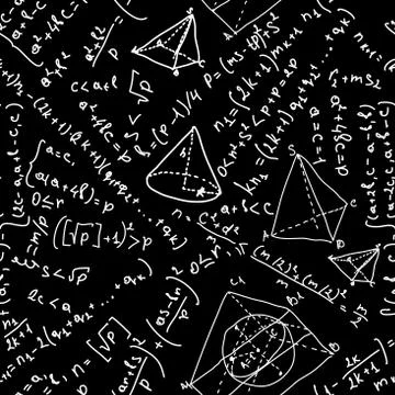 Maths formulas seamless pattern. EPS 8 Stock Illustration