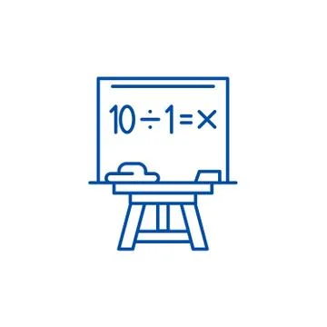 Maths line icon concept. Maths flat  vector symbol, sign, outline illustration. Stock Illustration