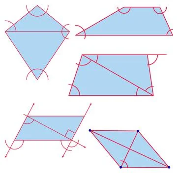 Maths Lines and Shapes Geometric shapes Stock Illustration