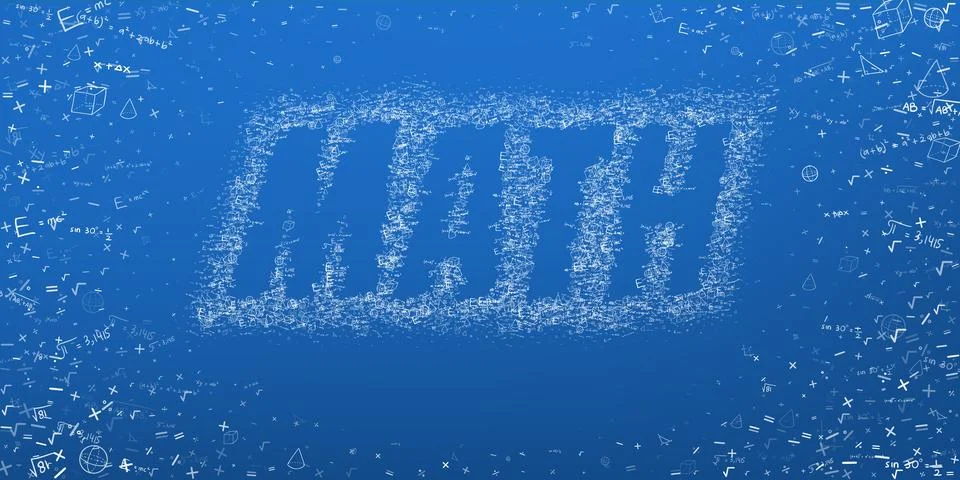 Maths logo with scribble effect Stock Illustration
