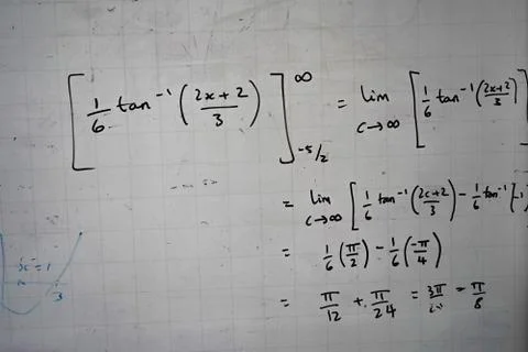 Maths on a school whiteboard 스톡 사진