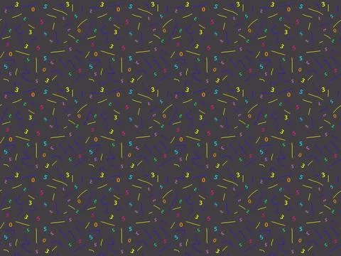 Maths seamless pattern .numerical pattern numbers . Stock Photos