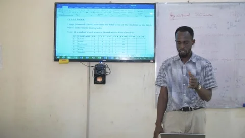 Math’s teacher explaining arithmetic sums to elementary children. Stock Footage 251670628