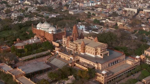 Mathura temple and Jama Masjid mosque, U... | Stock Video | Pond5