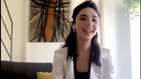 Matilda De Angelis is interviewed about Amazon Prime series 'Leonardo' - 2021 Video stock 157438794