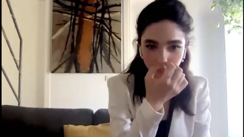 Matilda De Angelis is interviewed about new video series 'Leonardo' - 2021 Video stock 157438904