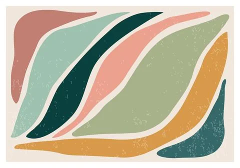 Matisse inspired contemporary collage botanical minimalist wall art poster Illustrazione stock