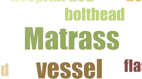 Matrass Word Cloud Animated On White Background Stock Footage 103653334
