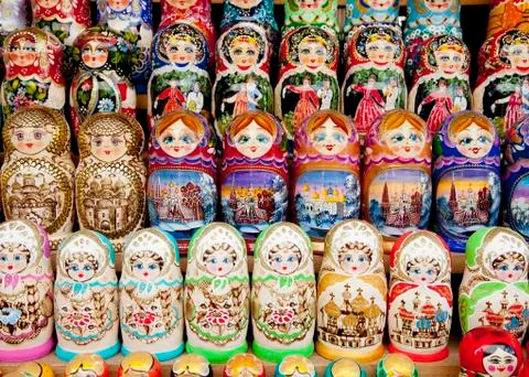 Matreshki on display Stock Photos