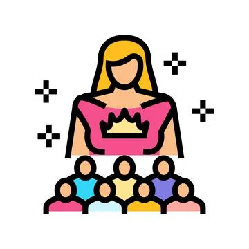 Matriarchy color icon vector illustration 库存插图
