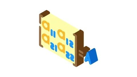 Matrice math science education isometric icon animation Stock Footage 327292198