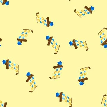 Matrice math science education isometric icon seamless pattern Stock Illustration