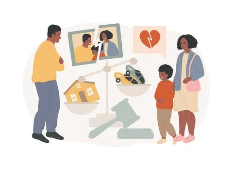 Matrimonial law isolated concept vector illustration. イラスト素材