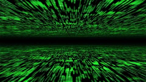 Matrix 3d - flying through energized cyberspace Stock-Illustration