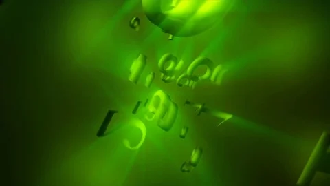 Matrix 3d glow numbers space Stock Footage 90880163